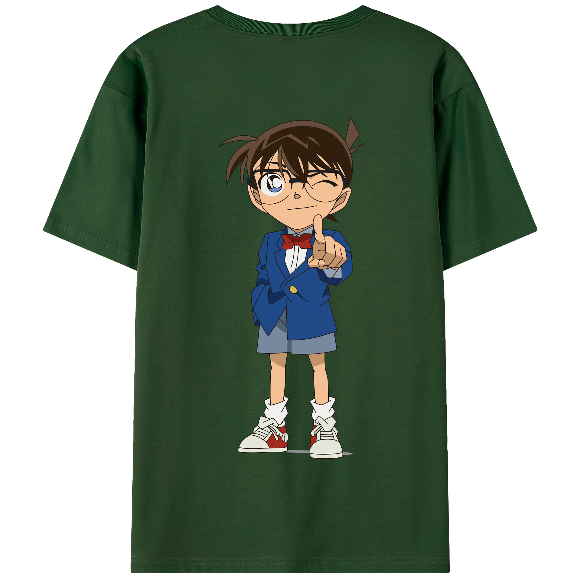 （画像用） 名探偵コナン 江戸川 コナン Detective Conan Conan Edogawa 綿100％半袖Tシャツ（背面プリント）